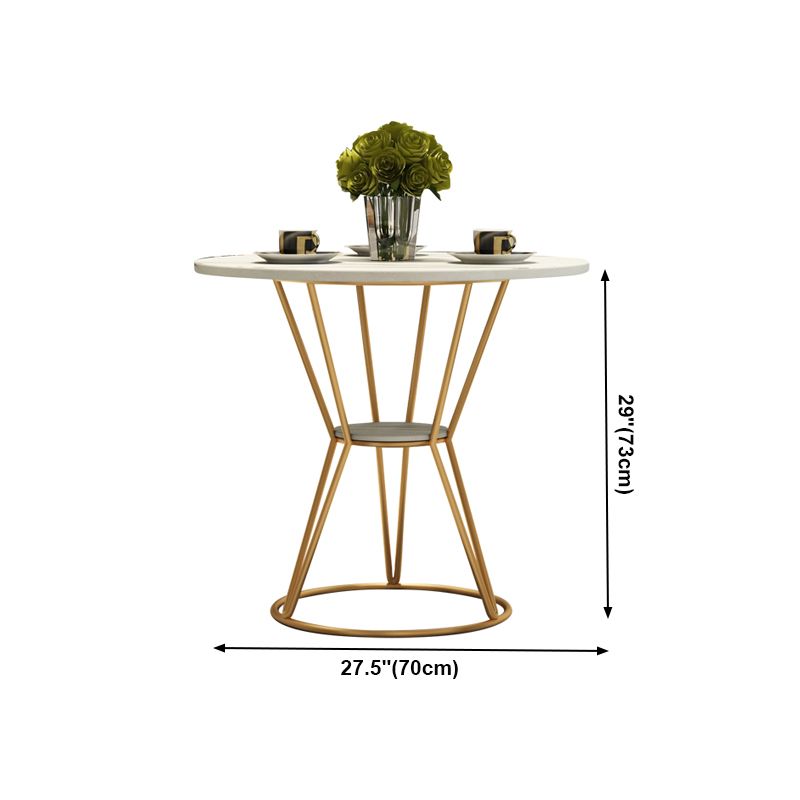 Ronde tafel dinette tafel traditionele luxe dinerkamer meubels met metalen basis