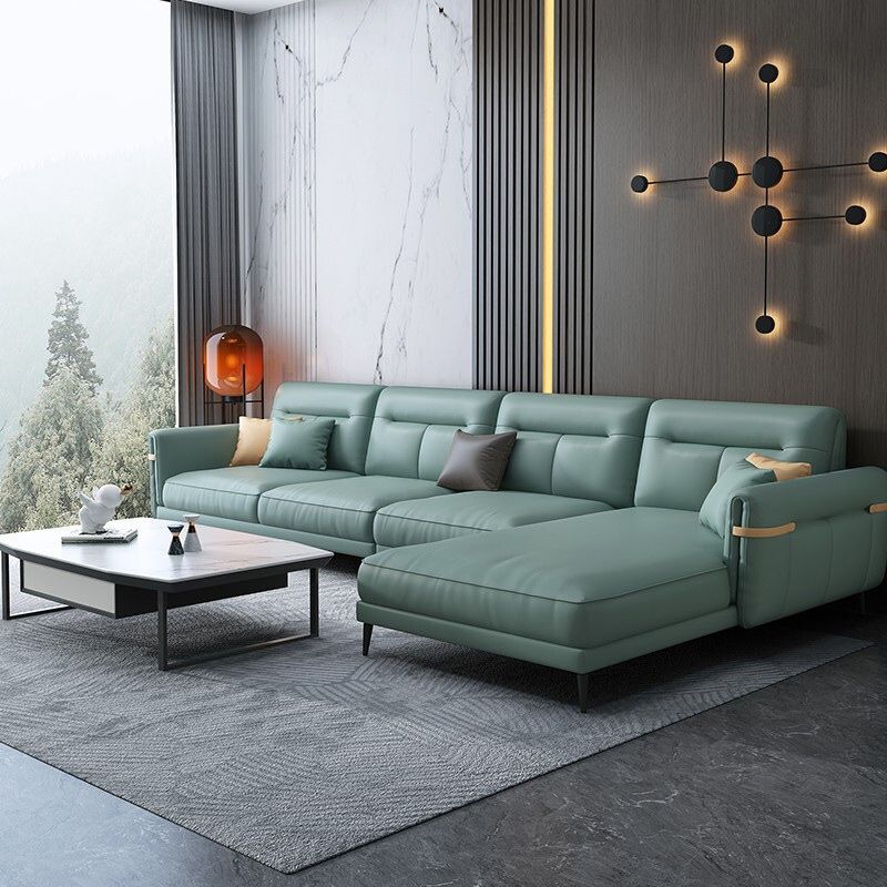 Stain-Resistant Sectionals,136" L Faux Leather Sectional with Chaise