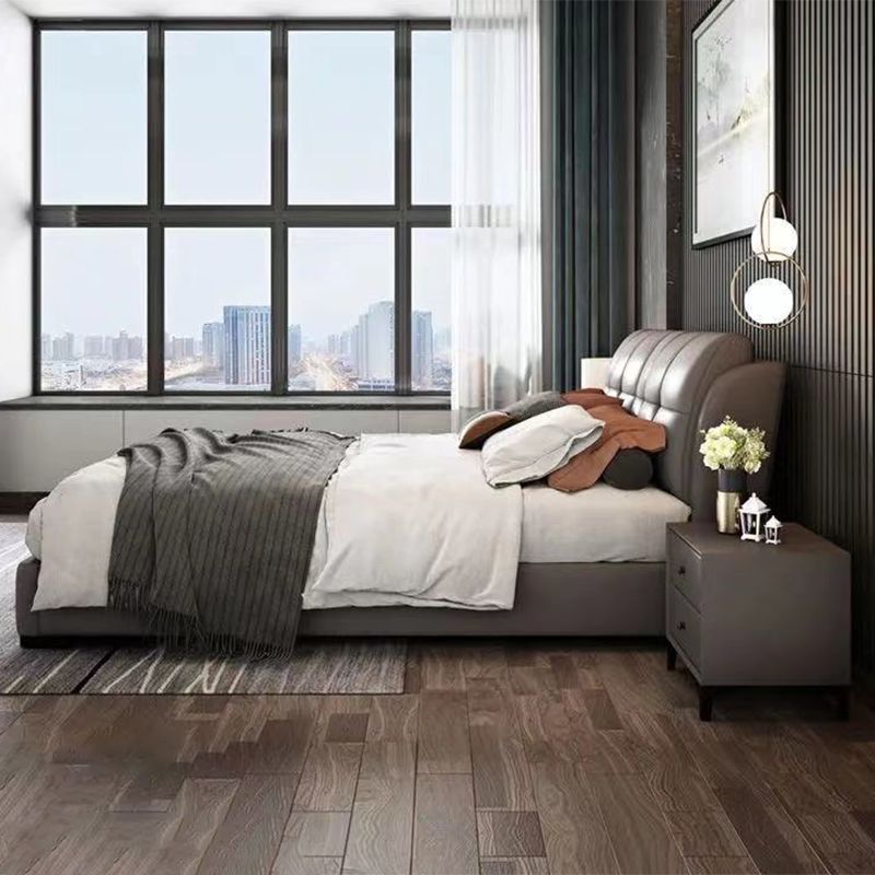 Glam Pine Wood Mattress Included with Headboard Rectangular Bed Frame