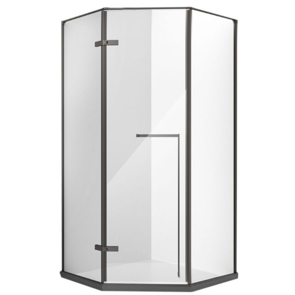 Left Hinged Framed Tempered Shower Enclosure with Fixed Panel