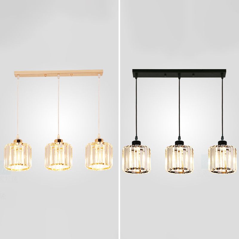 Modern Minimalist in stile Minimalista Drum Impiccing Luci a sospensione Crystal Clessing Sofril Light for Dining Room