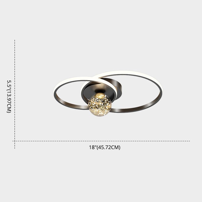 Modern Minimalist Style Rounded Flush Mount Ceiling Chandelier Metal Flush Mount Light Fixtures