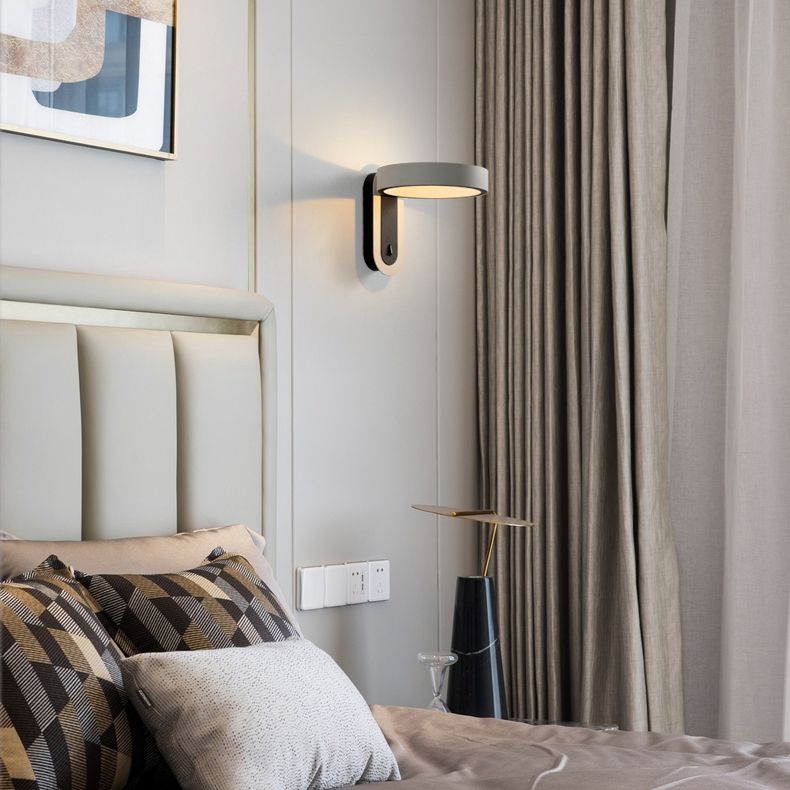 Metall runde Schattenwandbeleuchtung moderner Stil 1 Leuchtwand montiertes Leuchten in Grau