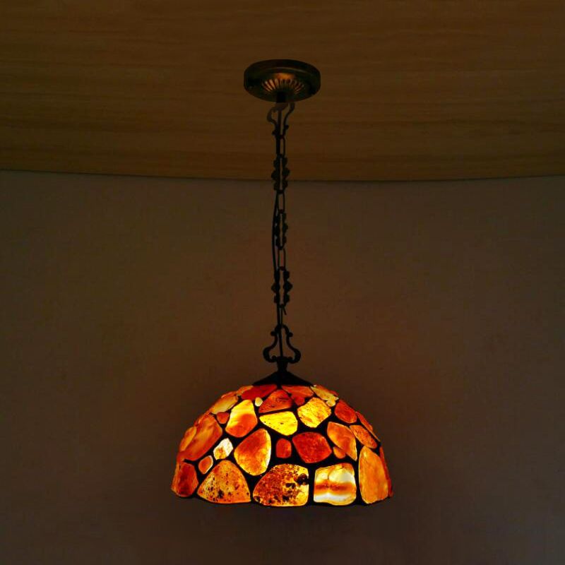 1 dôme léger luminaire suspendu méditerranéen noir suspension en pierre colorée