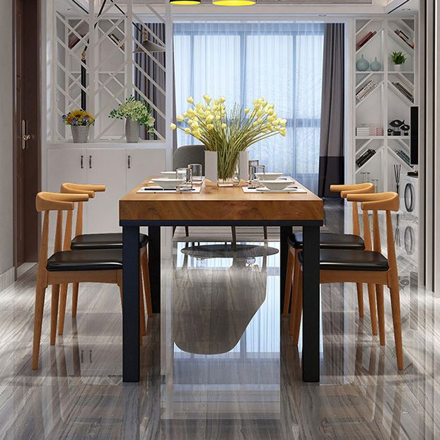 Light Wood Finish Industrial Dining Set 1/2/5 Pcs Pine Wood Dinette Set