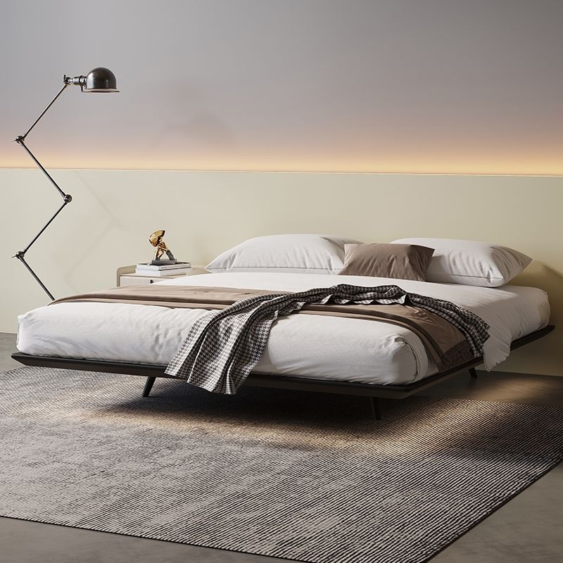 84.65 inch Wide Contemporary Platform Bed Frame Solid Wood Bed