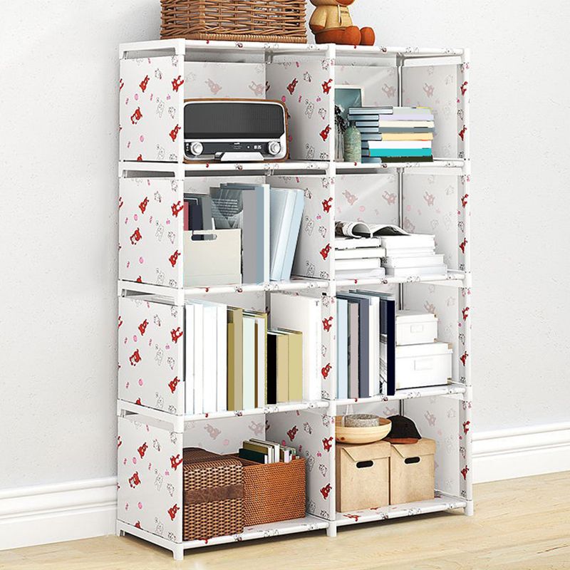 Modern Fabrics Bookcase, Geometric Bookshelf for Living Room