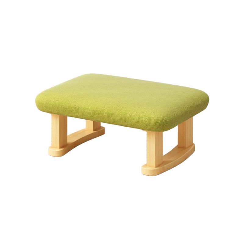 Modern Tear Resistant Ottoman Rectangle Green Cotton Blend Cube