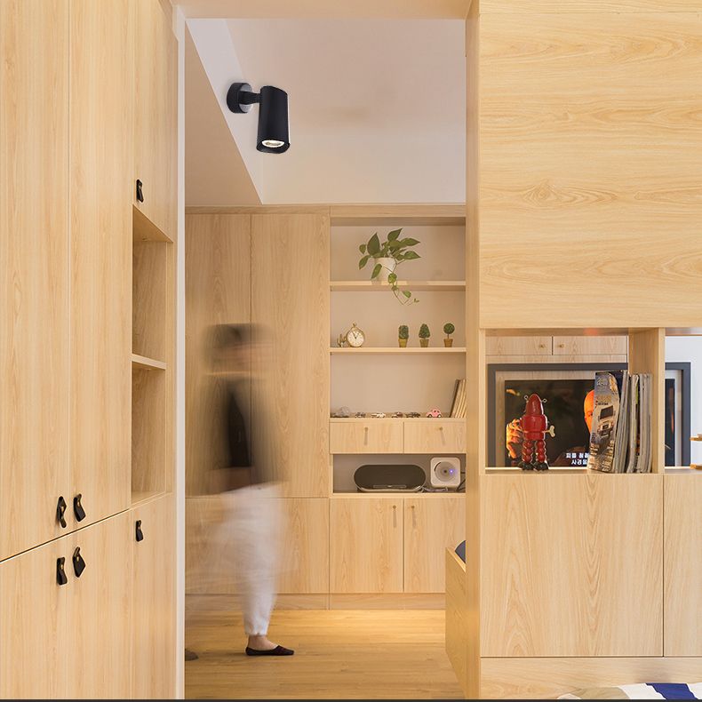 Half Cylinder Shade Single Light Reading Wall Light Modern Style Metal Wall Mount Light Fixture