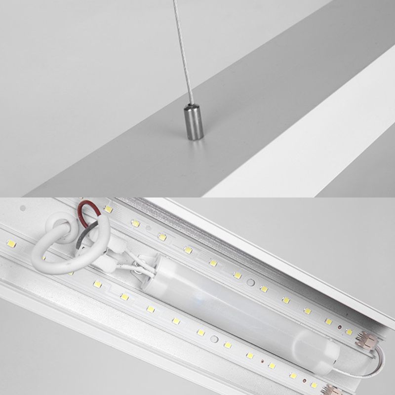 Luce del soffitto a sospensione di metallo rettangolare Modern Aione per l'illuminazione a sospensione per ufficio