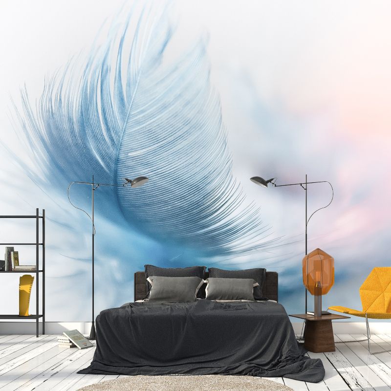 Photography Decorative Wall Mural Feather Pattern Non-Pasted Mildew Resistant