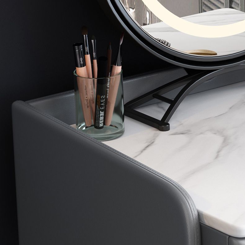2 Drawer & Jewelry Makeup Vanity Desk Modern Straight Feet Dresser