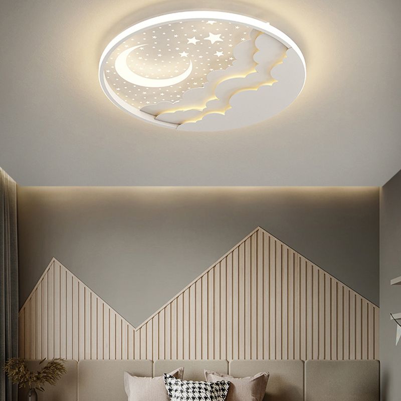 1 Light Circular Flush Mount Contemporary Metal Ceiling Light Fixture
