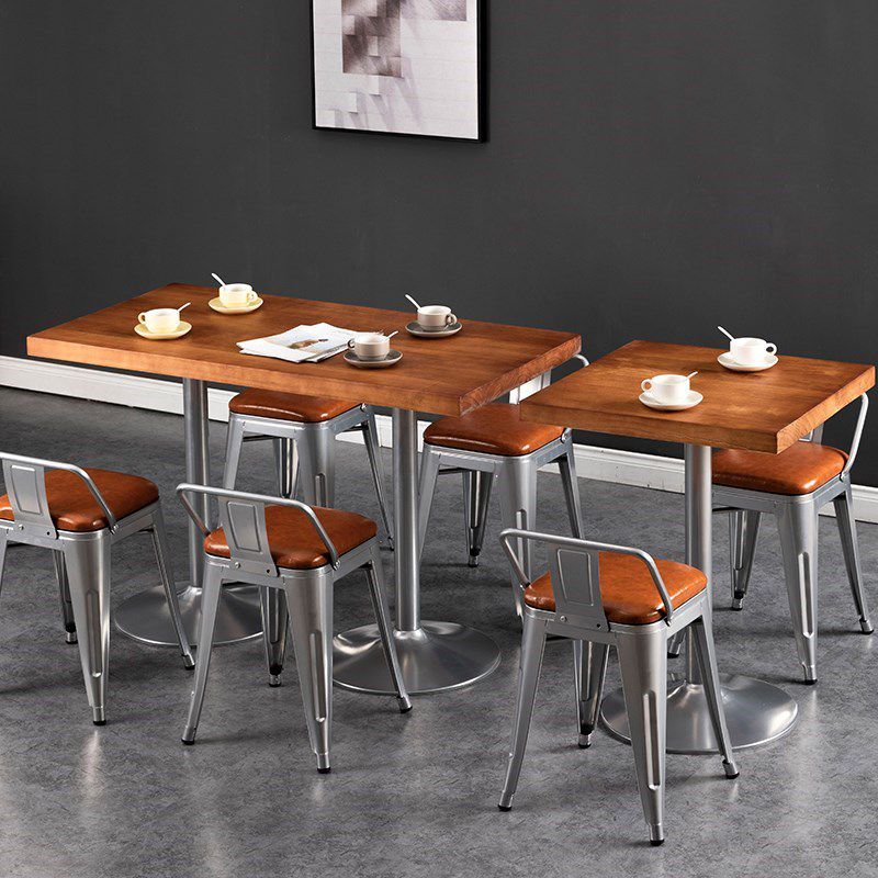 Industrial Style Dining Table Solid Wood Table for Dining Room