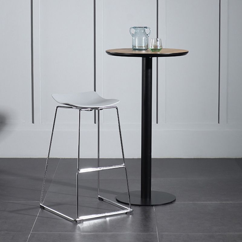 Contemporary Round Wood Top Bar Dining Table for Coffee Shop