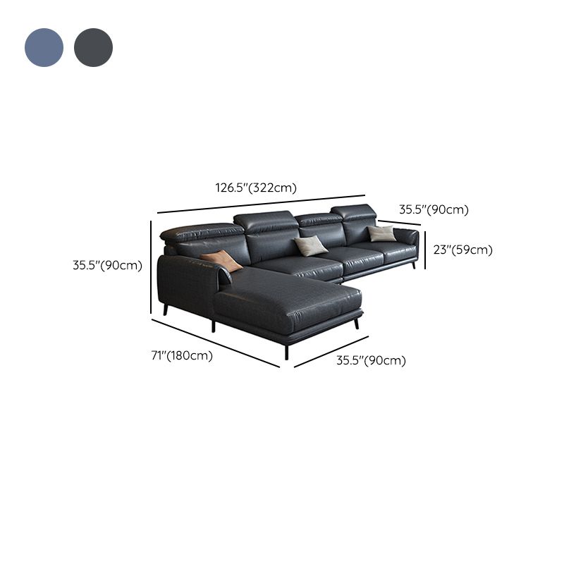 Modern Style Loose Back Sectional Pillow Top Arm 4-seater Sectional
