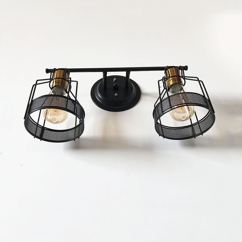 Industrial Style Iron Vanity Light Cylinder Shape Vanity Lamp for Shower Room