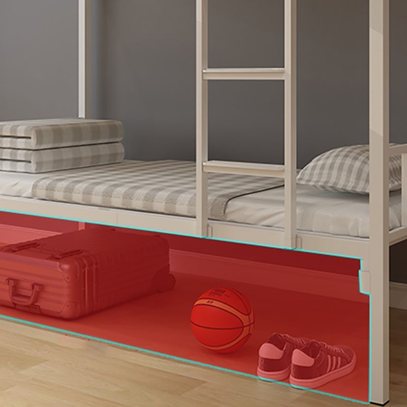 Contemporary Bunk Bed Iron Solid Color Bed With Headboard and Footboard
