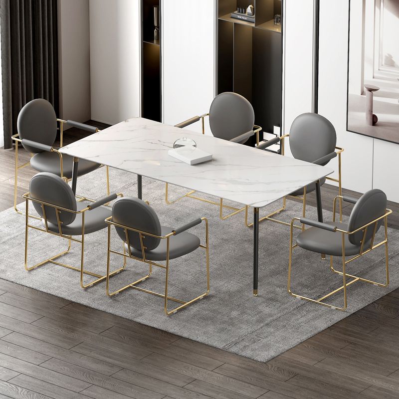 Industrial Kitchen Dining Chairs King Louis Back Arm Chair with Gold Base