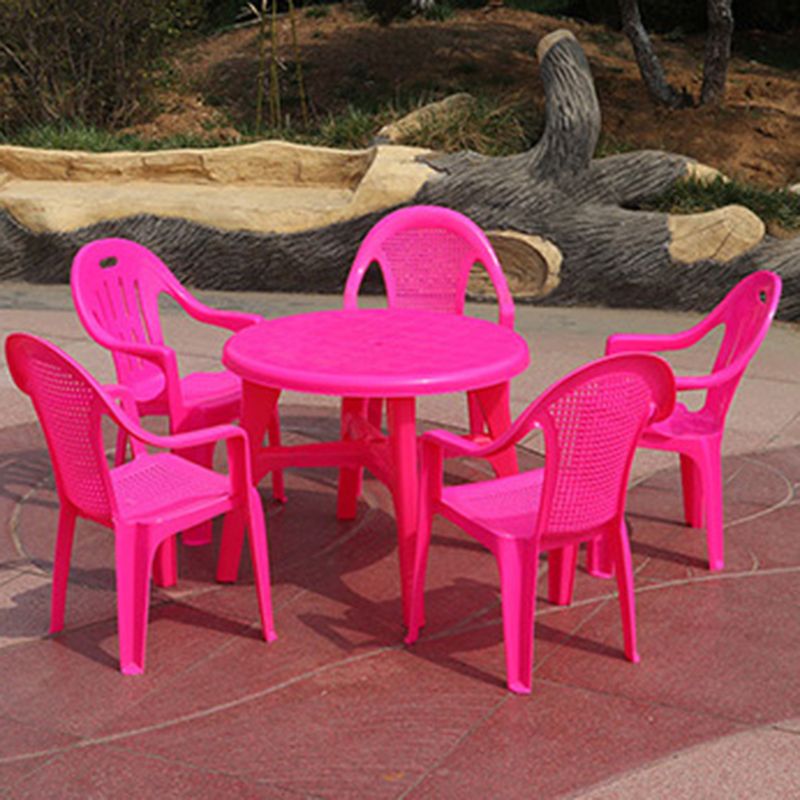 Plastic Water Resistant Patio Table Square /Round with Umbrella Hole