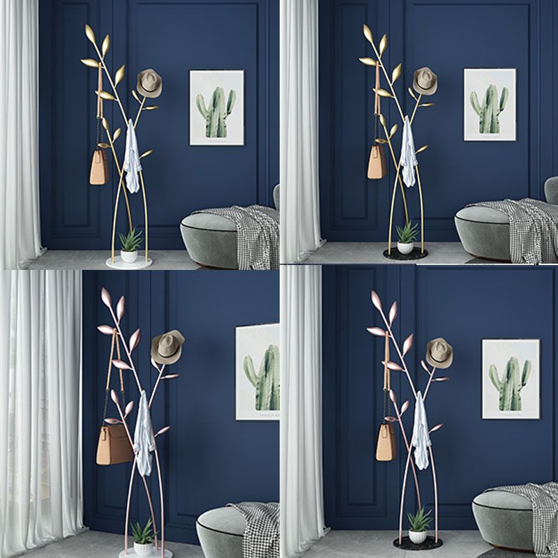 Glam Entry Hall Tree Metal Hooks Included Free Standing Coat Rack