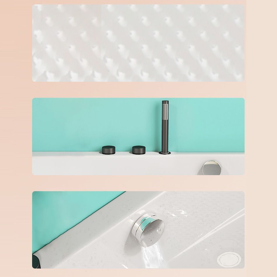 Modern Corner White Bathtub Back to Wall with Drain Bath Tub