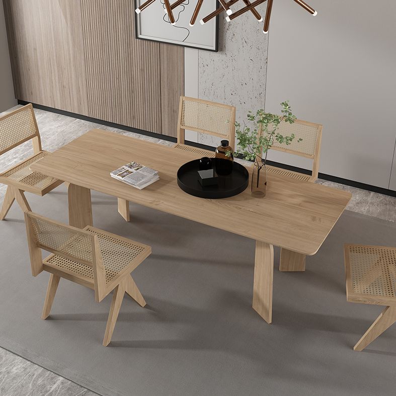 Rectangle 4 Legs Dining Table Simple Style Solid Wood Dinette Table for Home