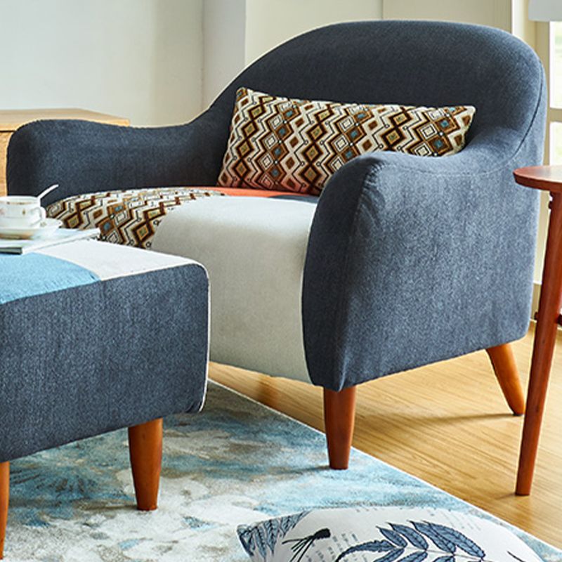 33.86" D x 31.89" H Curved Fabric 3-Seater Sofa Bohemia Style Sofa