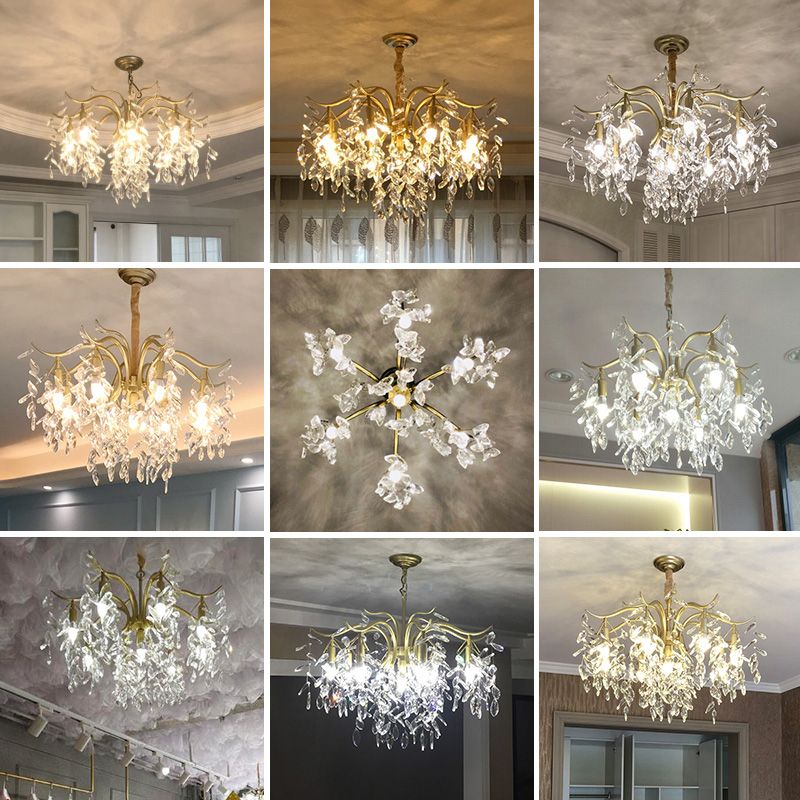 American Branch Chandelier Crystal Multi Light Hanging Light for Bedroom