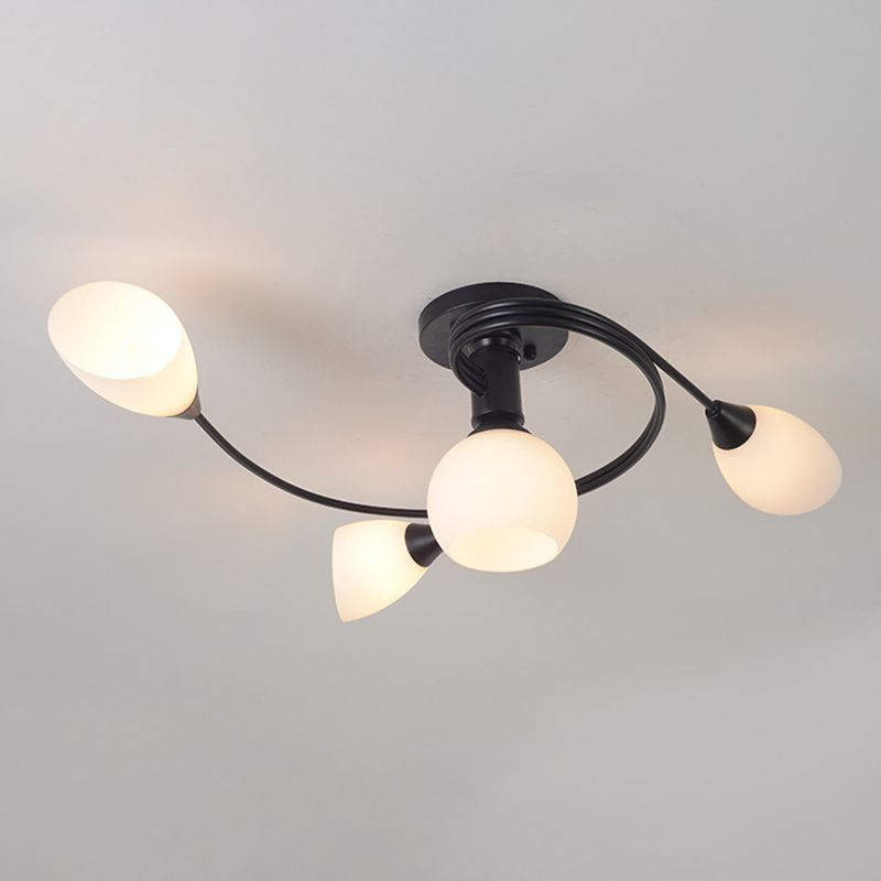 Glass Geometric Flush Mount Lights Contemporary Style Multi Lights Flush Ceiling Light