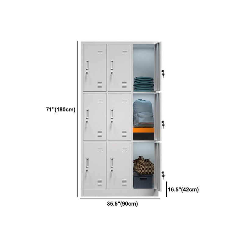 Metal Contemporary Cabinet for Home Grey Steel Storage Cabinet