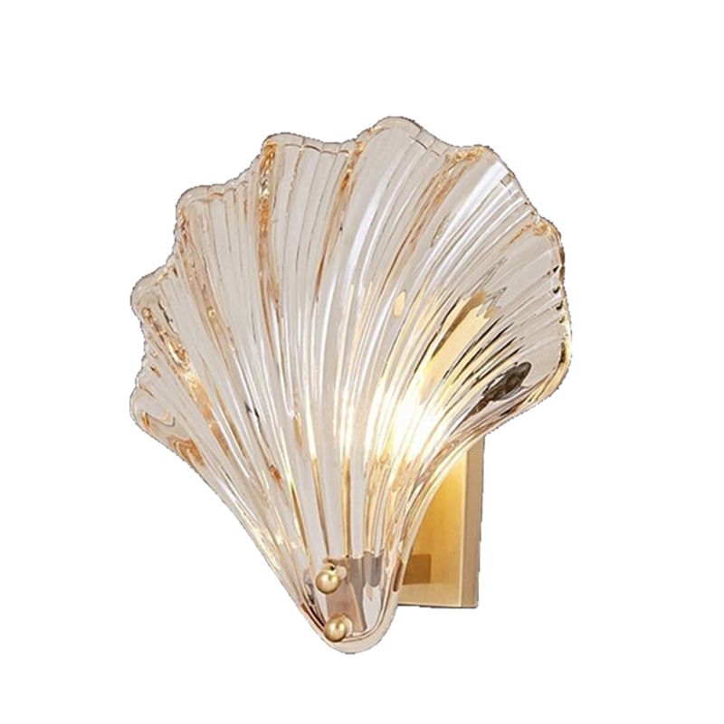 Lámpara posmoderna con lámpara con cáscara de cristal transparente sombra para dormitorio