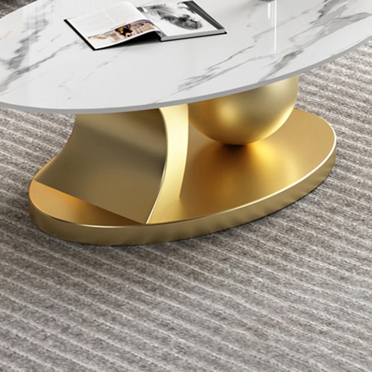 Glam Abstracts Coffee Cocktail Table Oval Cocktail Table for Home