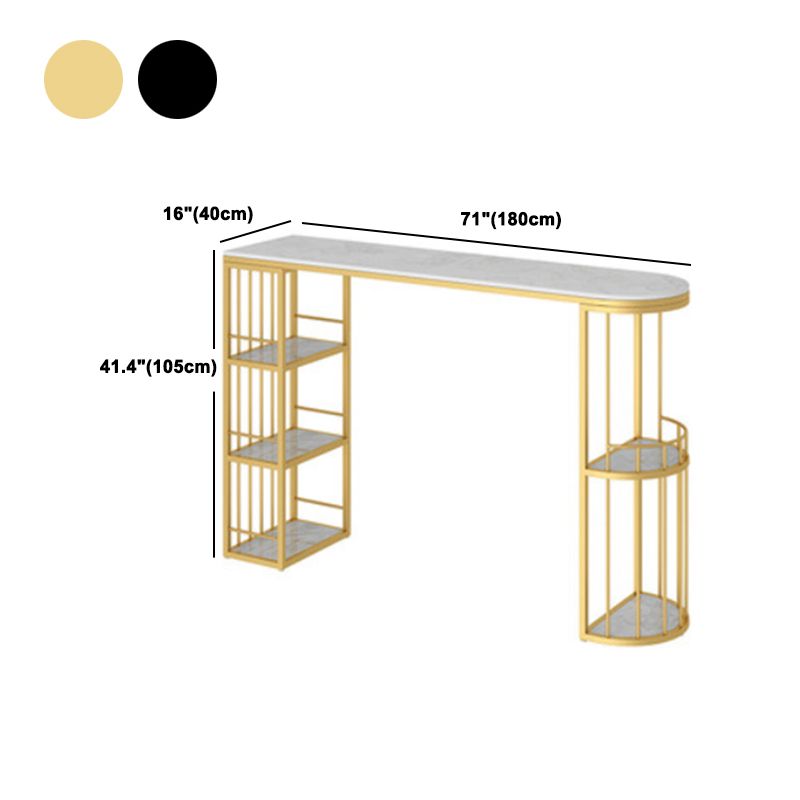 Modern 1/3 Pieces Bar Table Set Stone Counter Table with Backrest Stools