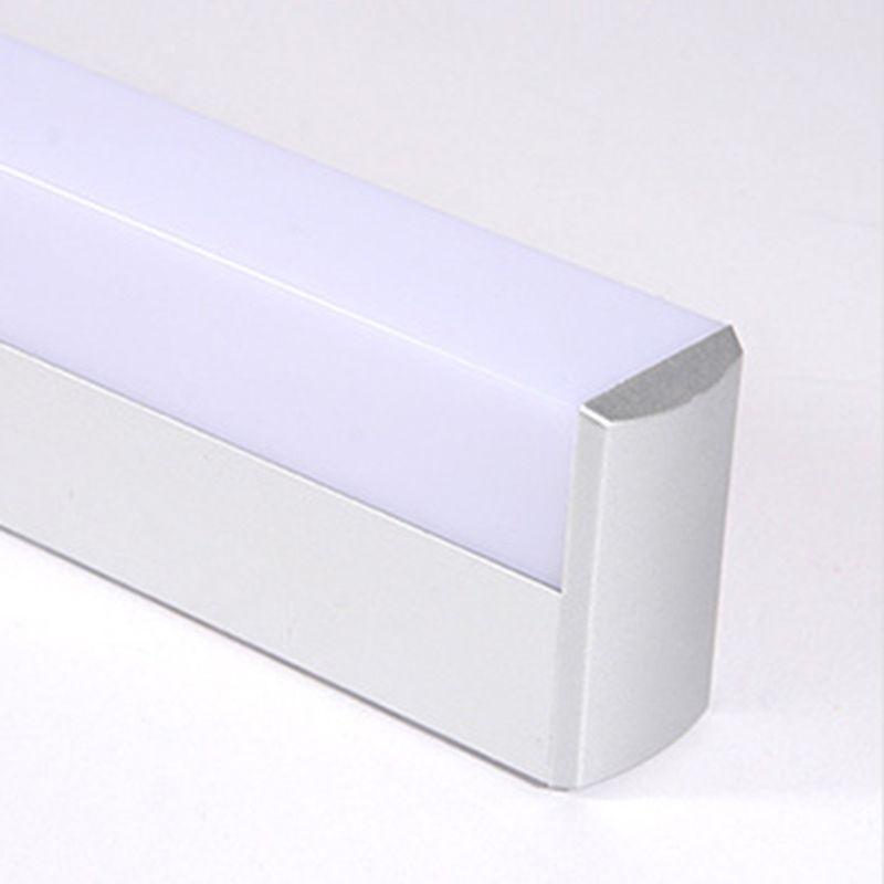 Modern Style Strip Wall Light 1 Light LED Mirror Light in Silver for Toilet