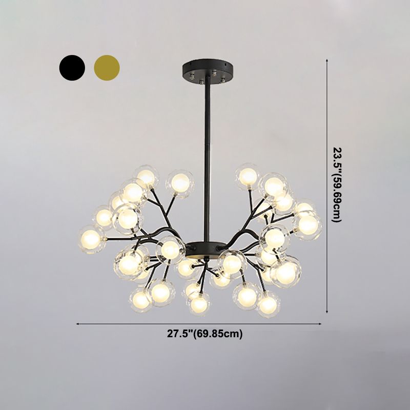 Metal Branch Shape Chandelier Nordic Style Fireflies Chandelier Lamp for Living Room