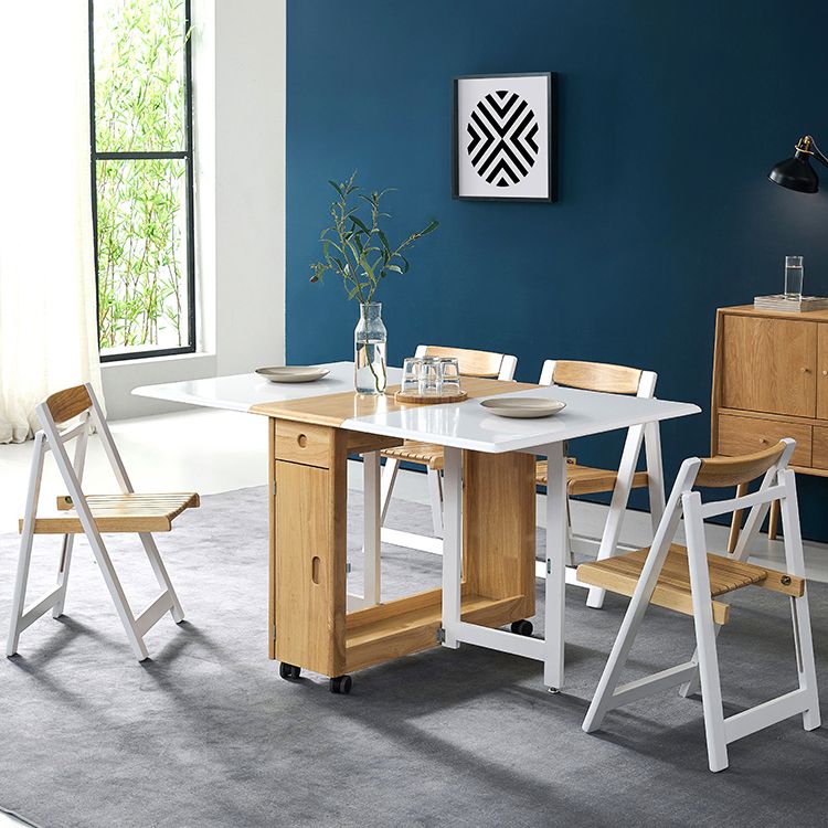 1/2/3/5 Pcs Wood Modern Dining Room Set with Foldable Table Dinette Set