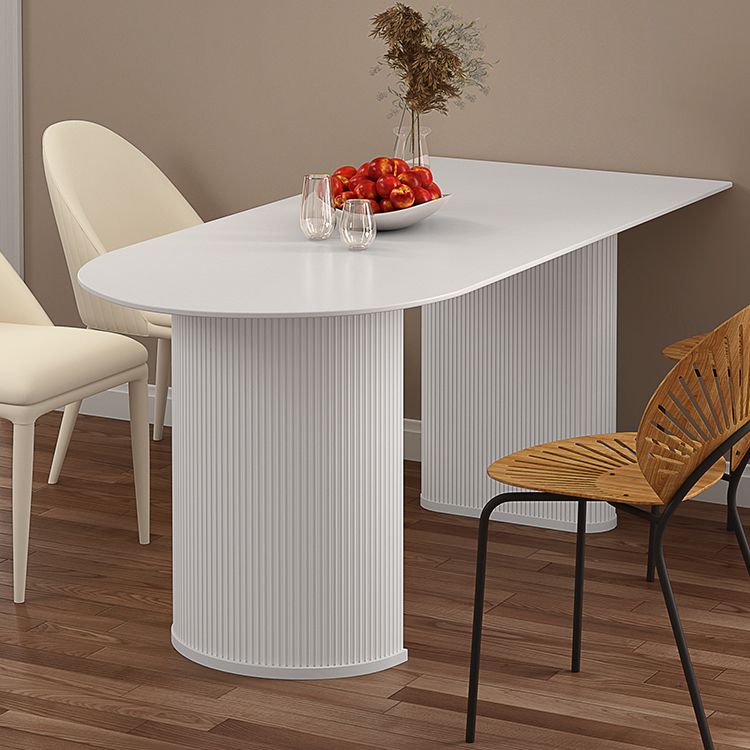 Solid Wood Modern Free Form Dining Table Sintered Stone Top Table for Dining Room