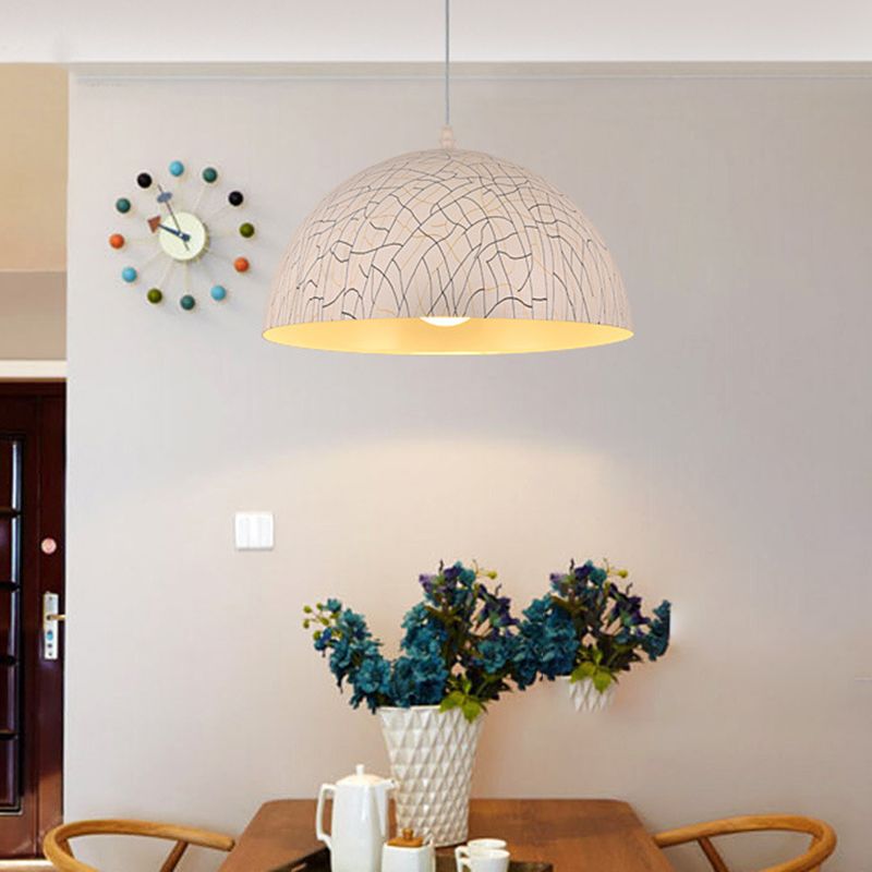 Dime Pendard Light Aymat Minimaliste Métalle 12 "/ 14" / 16 "de large 1 Kit de lampe à suspension brun rouge clair / ivoire pour salle à manger