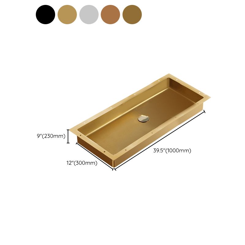 Modern Style Bathroom Sink Rectangular Metal Bathroom Sink with Faucet