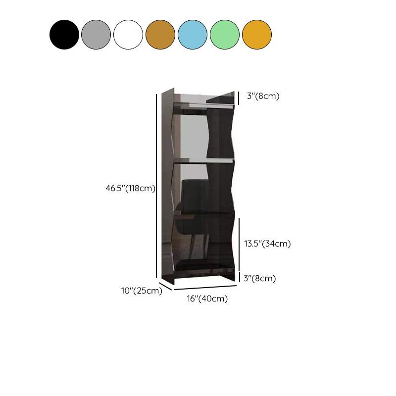 Contemporary Closed Back Bookshelf Acrylic Shelf Bookcase with Shelves