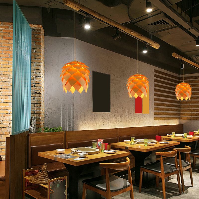 Handmade Restaurant Suspension Light Wood 1-Light Simplicity Pendant Light Fixture