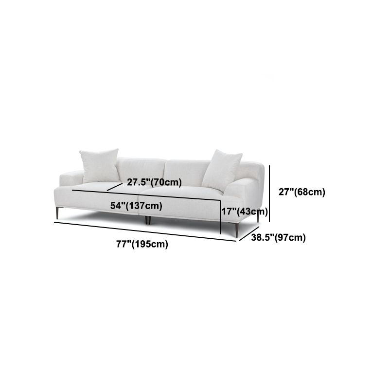 Contemporary Cushions Standard Recessed Arm Sofa for Living Room