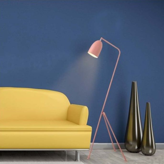 Macaron Tripod Floor Lamp Metal 1-Light Living Room Floor Light with Swivel Shade