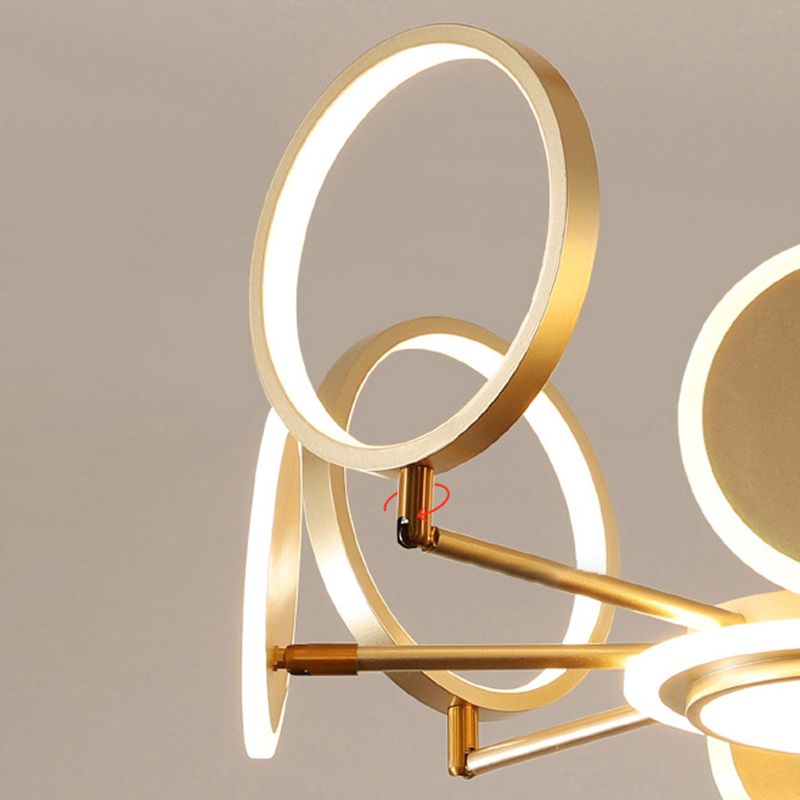 Metal Rings Ceiling Chandelier Minimalist Style LED Chandelier Light Fixture