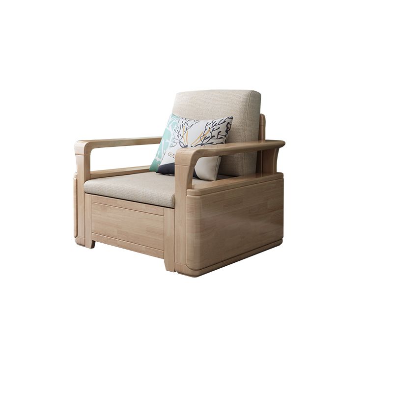 24"H Scandinavian Sectional Sofa Storage Cream Fabric Sectional