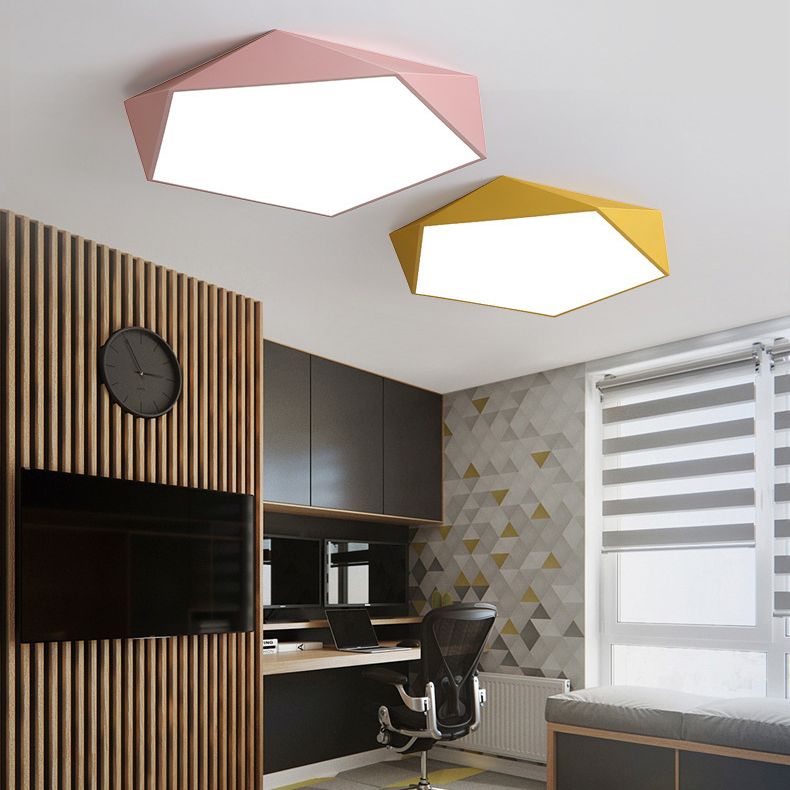 Nordic Macaroon Flush Mount ha condotto la luce creativa Geometria Flush Mount Illuminazione per la camera da letto