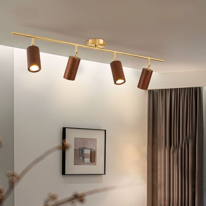 Zylindrische Formschiene Deckenlampe moderne Holzspüschhalterung für Gang