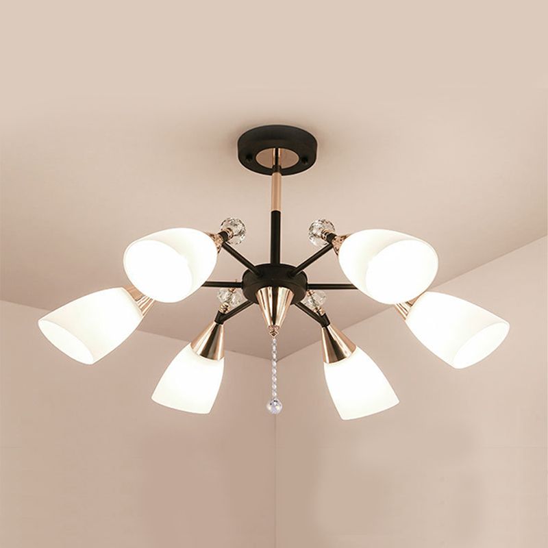 Lampada il lampadario in metallo Sputnik Lampada moderna Lampada sospesa in nero