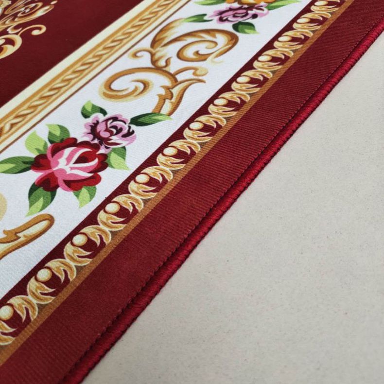 Classical Flower Print Rug Gorgeous Trendy Area Rug Anti-Slip Backing Carpet for Living Room